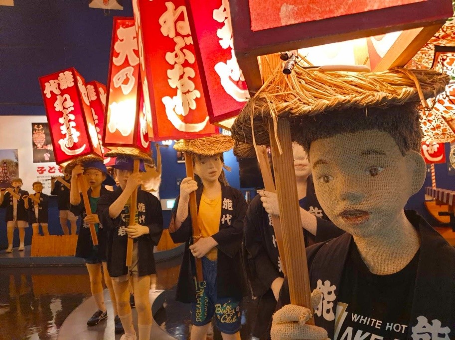 Children carrying lanterns for the festival